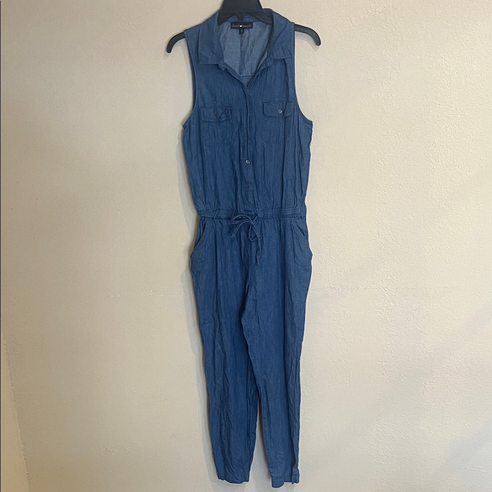 Derek Heart Denim Sleeveless Jumpsuit